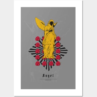 Angel with roses figure drawing Posters and Art